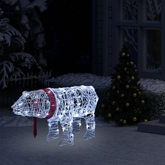 vidaXL Świąteczna dekoracja, niedźwiedź, 45 LED, 71x20x38 cm, akrylowa vidaXL