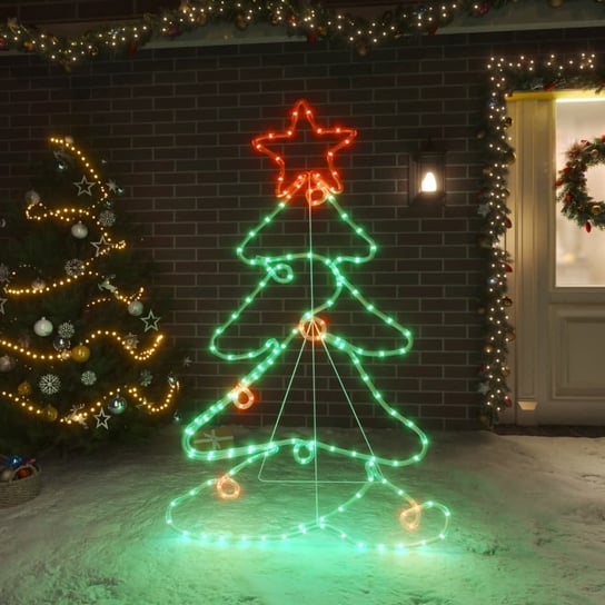 vidaXL Świąteczna dekoracja świetlna w kształcie choinki, 144 LED vidaXL