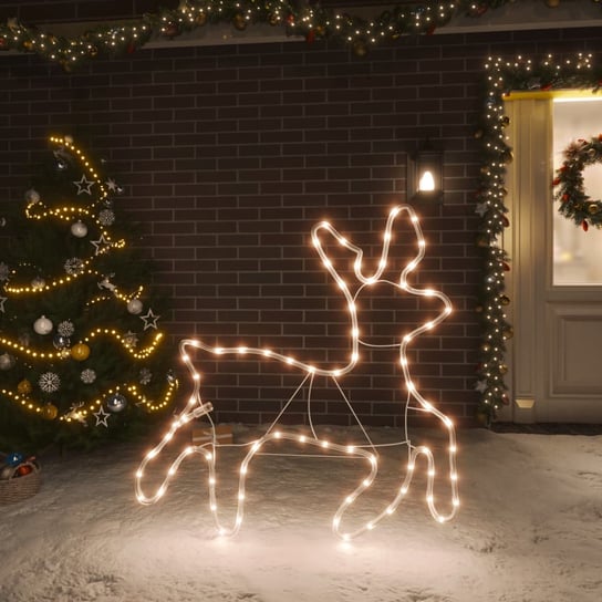 vidaXL Świąteczna dekoracja w kształcie renifera, 72 LED, ciepła biel vidaXL