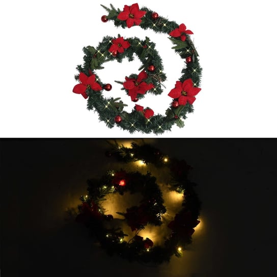 vidaXL Świąteczna girlanda z lampkami LED, zielona, 2,7 m, PVC vidaXL