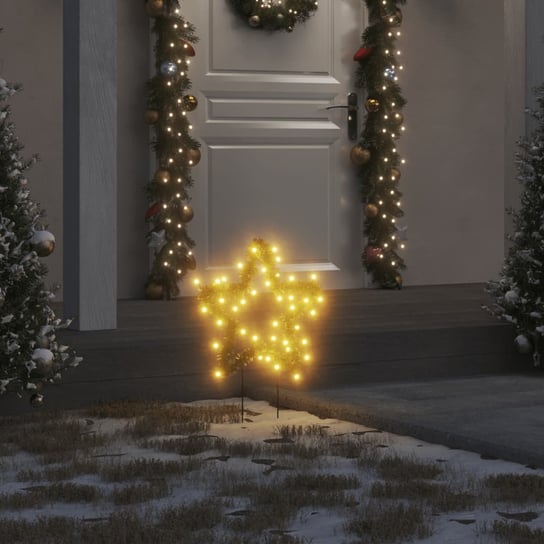 vidaXL Świąteczne gwiazdy na szpikulcach, 3 szt., 50 LED, 29 cm vidaXL