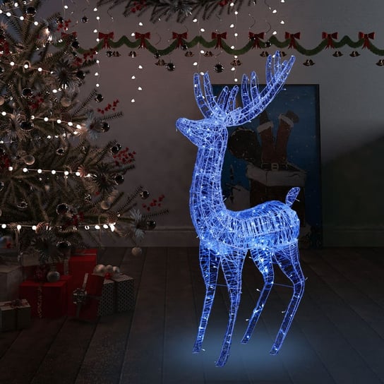 vidaXL Świąteczny renifer, akryl, 250 LED, 180 cm, niebieski vidaXL