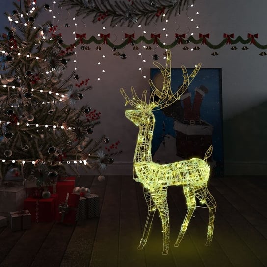 vidaXL Świąteczny renifer, akrylowy, 120 cm, 140 ciepłych białych LED vidaXL