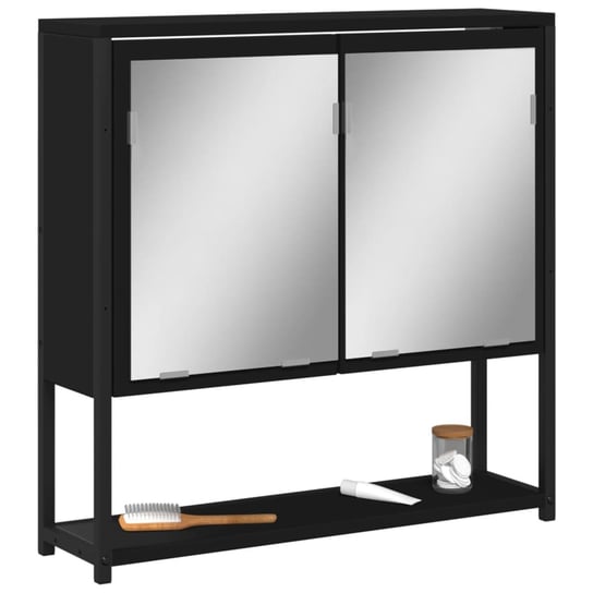vidaXL Szafka łazienkowa z lustrem, czarna, 60x16x60 cm vidaXL