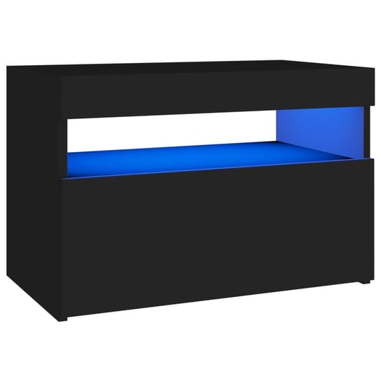vidaXL Szafka nocna z oświetleniem LED, czarna, 60x35x40 cm vidaXL