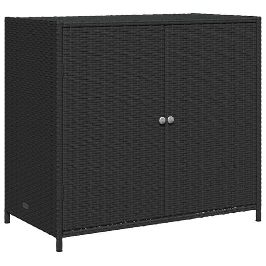 vidaXL Szafka ogrodowa, czarna, 83x45x76 cm, polirattan vidaXL