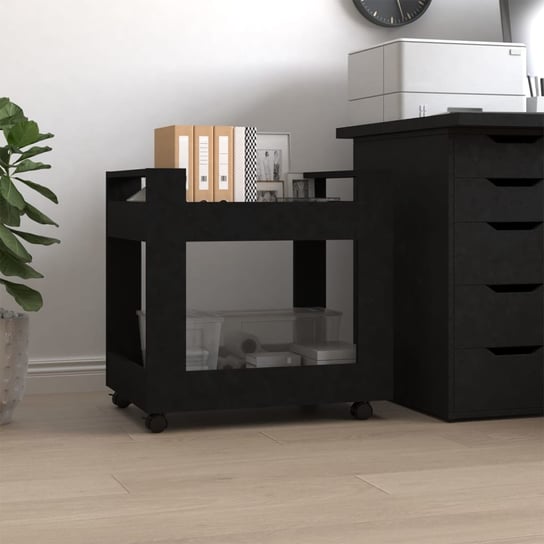 vidaXL Szafka pod biurko, czarna, 60x45x60 cm, materiał drewnopochodny vidaXL