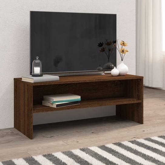 vidaXL Szafka pod telewizor, brązowy dąb, 100x40x40 cm vidaXL