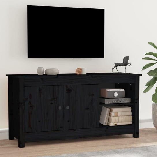 vidaXL Szafka pod telewizor, czarna, 103x36,5x52 cm, drewno sosnowe vidaXL