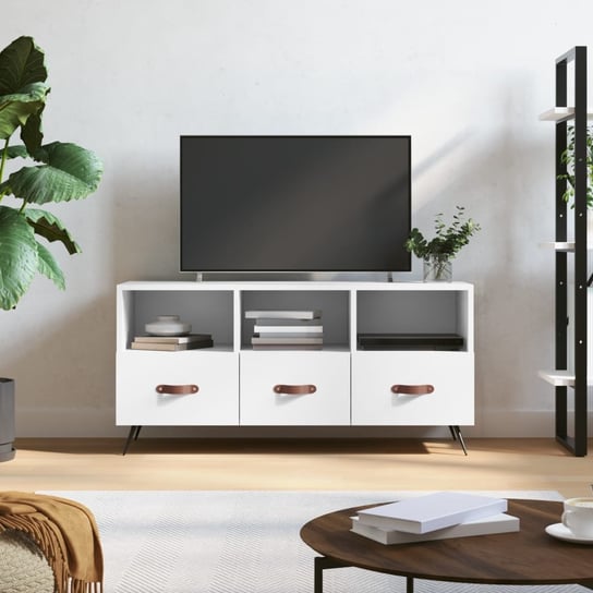 vidaXL Szafka pod TV, biała, 102x36x50 cm, materiał drewnopochodny vidaXL