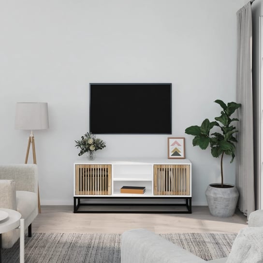 vidaXL Szafka pod TV, biała, 105x30x45 cm, materiał drewnopochodny vidaXL