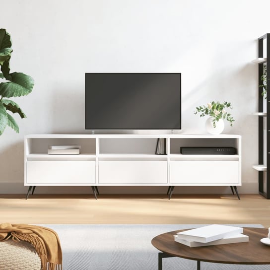 vidaXL Szafka pod TV, biała, 150x30x44,5 cm, materiał drewnopochodny vidaXL