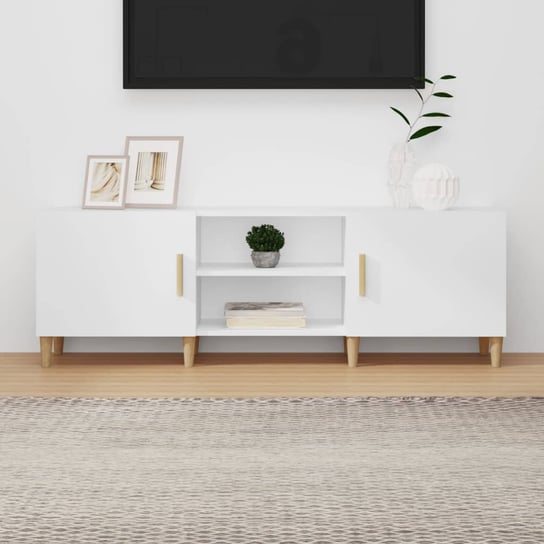 vidaXL Szafka pod TV, biała, 150x30x50 cm, materiał drewnopochodny vidaXL