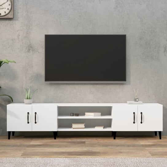 vidaXL Szafka pod TV, biała, 180x31,5x40 cm, materiał drewnopochodny vidaXL