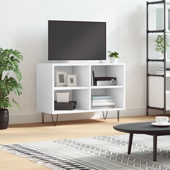 vidaXL Szafka pod TV, biała, 69,5x30x50 cm, materiał drewnopochodny vidaXL