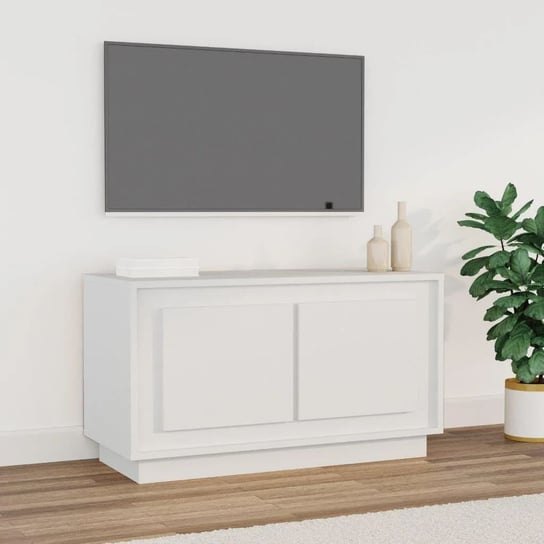 vidaXL Szafka pod TV, biała, 80x35x45 cm, materiał drewnopochodny vidaXL