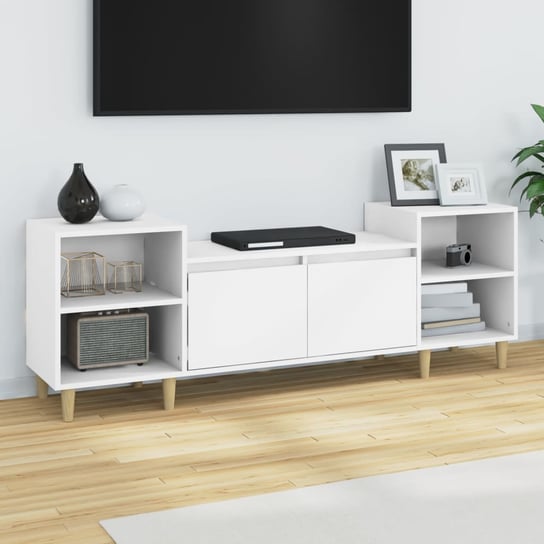 vidaXL Szafka pod TV, biała, 80x36x50 cm, materiał drewnopochodny vidaXL