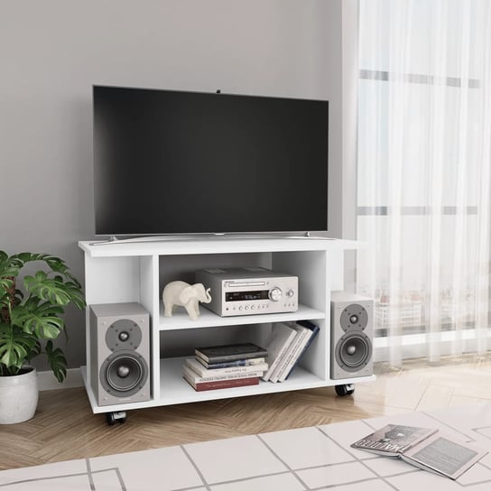 vidaXL Szafka pod TV, biała, 80x40x45 cm, materiał drewnopochodny vidaXL