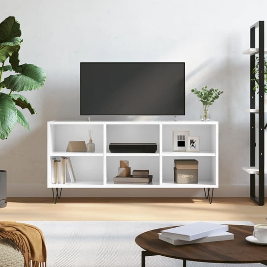 vidaXL Szafka pod TV, biała, wysoki połysk, 103,5x30x50 cm vidaXL