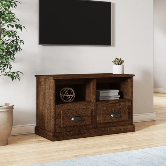 vidaXL Szafka pod TV, brązowy dąb, 80x35x50cm, materiał drewnopochodny vidaXL