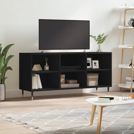 vidaXL Szafka pod TV, czarna, 103,5x30x50 cm, materiał drewnopochodny vidaXL