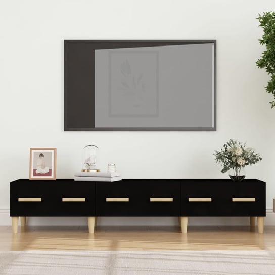 vidaXL Szafka pod TV, czarna, 150x34,5x30 cm, materiał drewnopochodny vidaXL