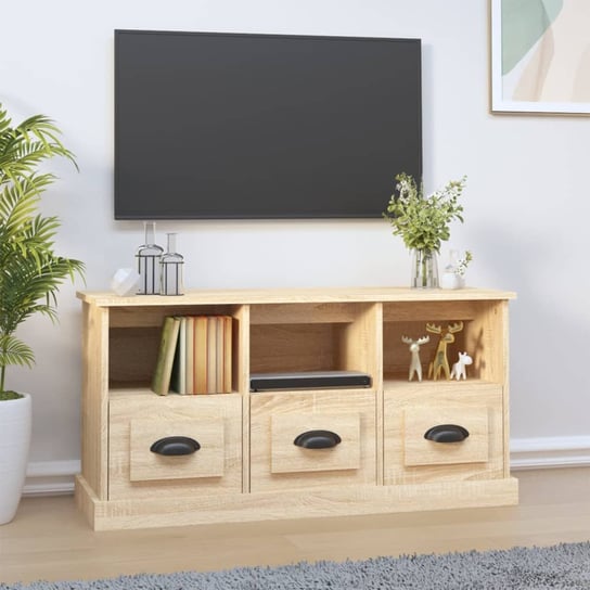 vidaXL Szafka pod TV, dąb sonoma, 100x35x50cm, materiał drewnopochodny vidaXL