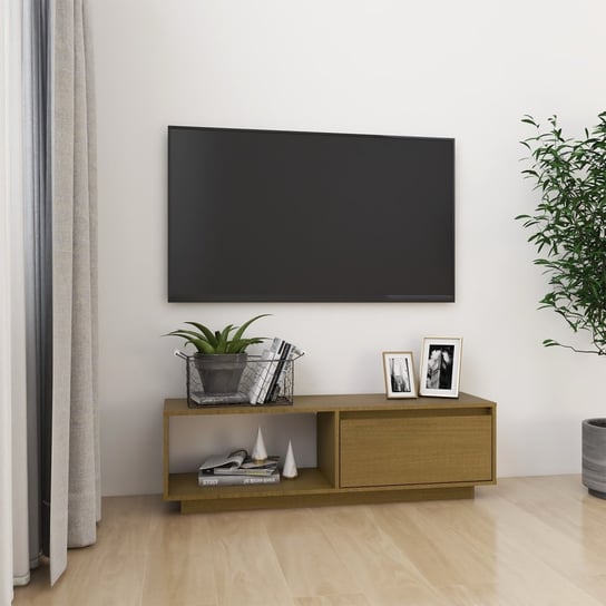 Vidaxl Szafka Pod Tv, Miodowy Brąz, 110X30X33,5 Cm, Drewno Sosnowe vidaXL