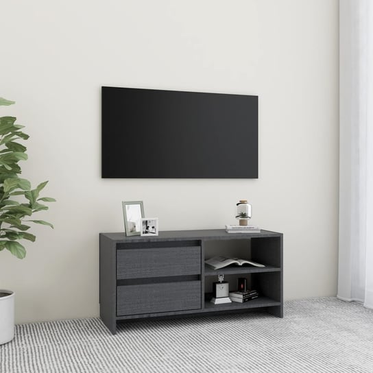 Vidaxl Szafka Pod Tv, Szara, 80X31X39 Cm, Drewno Sosnowe vidaXL