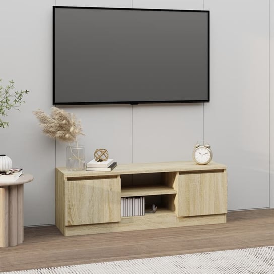 vidaXL Szafka pod TV, z drzwiczkami, dąb sonoma, 102x30x36 cm vidaXL