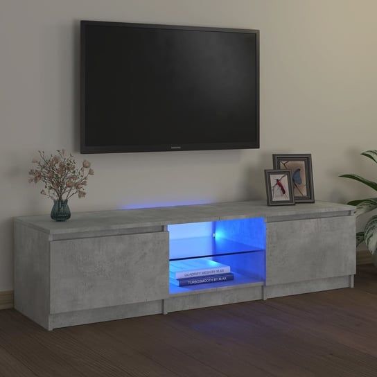 vidaXL Szafka pod TV z LED, szarość betonu, 140x40x35,5 cm vidaXL