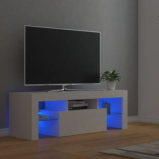 vidaXL Szafka pod TV z oświetleniem LED, biała, 120x35x40 cm vidaXL
