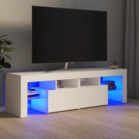 vidaXL Szafka pod TV z oświetleniem LED, biała, 140x36,5x40 cm vidaXL