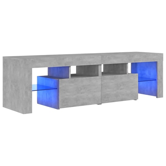 vidaXL Szafka pod TV z oświetleniem LED, szarość betonu 140x36,5x40 cm vidaXL