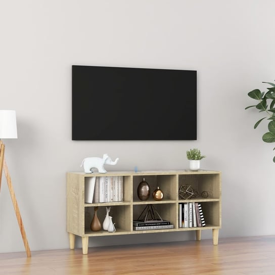 vidaXL Szafka TV z drewnianymi nóżkami, dąb sonoma, 103,5 x 30 x 50 cm vidaXL