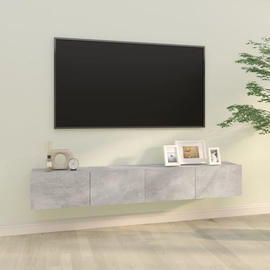 vidaXL Szafki ścienne pod TV, 2 szt., betonowa szarość, 100x30x30 cm vidaXL