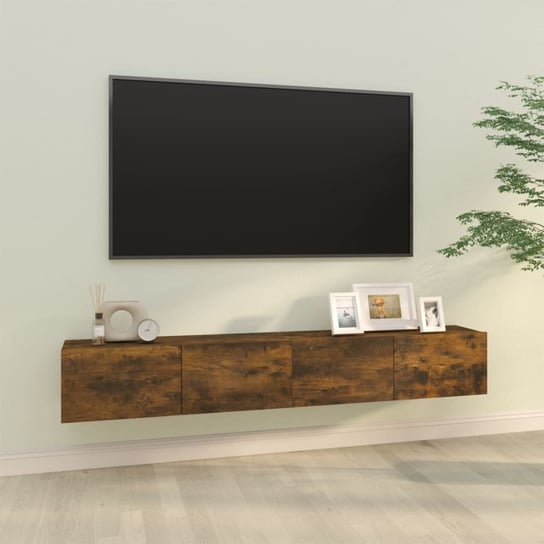 vidaXL Szafki ścienne pod TV, 2 szt., przydymiony dąb, 100x30x30 cm vidaXL