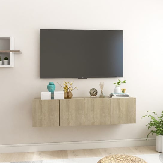 vidaXL Szafki wiszące pod TV 2 szt., dąb sonoma, 60x30x30 cm vidaXL