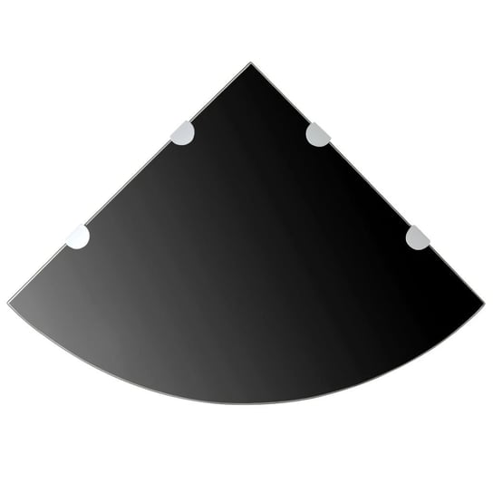 vidaXL Szklana półka narożna z chromowanymi wspornikami czarna, 45x45 cm vidaXL