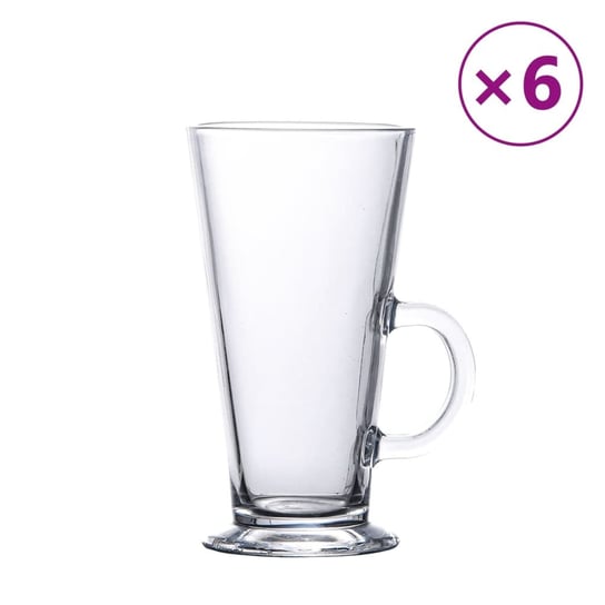 vidaXL Szklanki do kawy latte, z uchwytem, 6 szt., 250 ml vidaXL