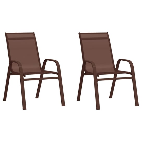 vidaXL Sztaplowane krzesła ogrodowe, 2 szt., brąz, tworzywo textilene vidaXL