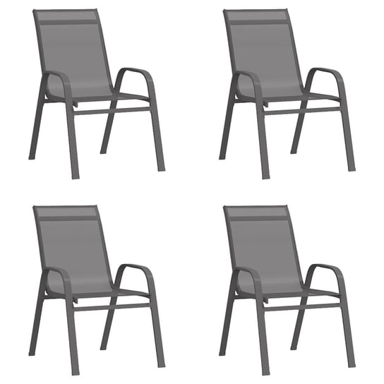 vidaXL Sztaplowane krzesła ogrodowe, 4 szt., szare, tworzywo textilene vidaXL