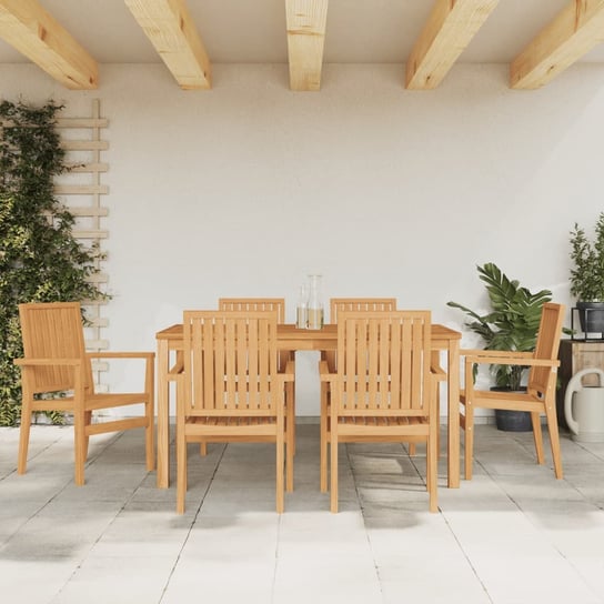 vidaXL Sztaplowane krzesła ogrodowe, 6 szt., 56,5x57,5x91 cm, tekowe vidaXL