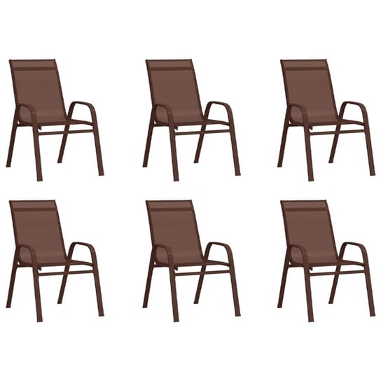 vidaXL Sztaplowane krzesła ogrodowe, 6 szt., brąz, tworzywo textilene vidaXL