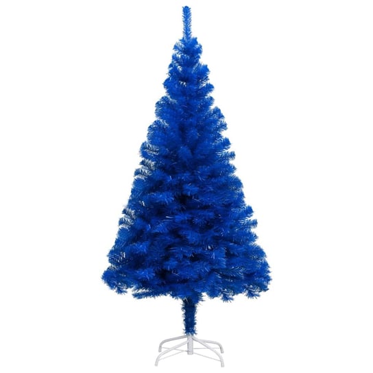 vidaXL Sztuczna choinka z lampkami i stojakiem, niebieska, 240 cm, PVC vidaXL