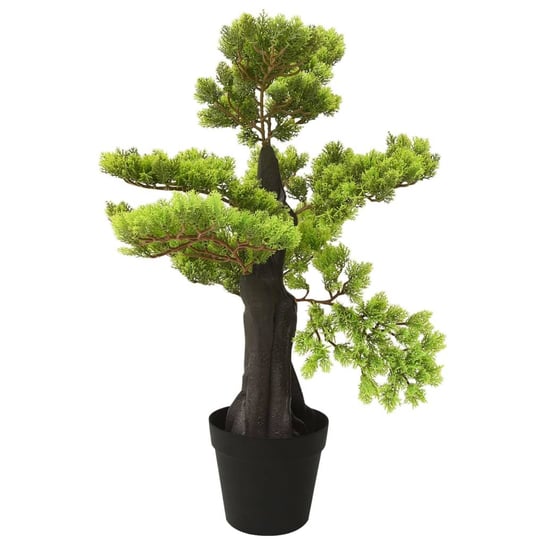 vidaXL Sztuczne bonsai z cyprysu, z doniczką, 60 cm, zielone vidaXL