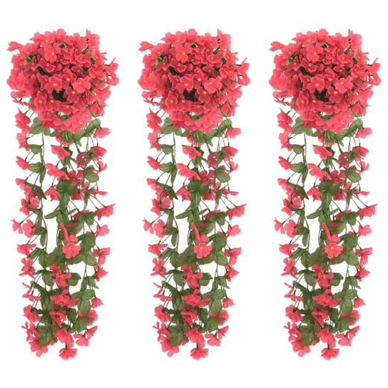 vidaXL Sztuczne girlandy kwiatowe, 3 szt., różane, 85 cm vidaXL