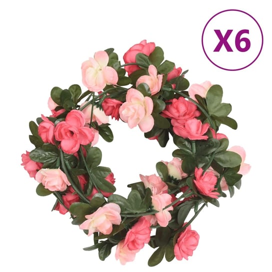 vidaXL Sztuczne girlandy kwiatowe, 6 szt., różane, 240 cm vidaXL