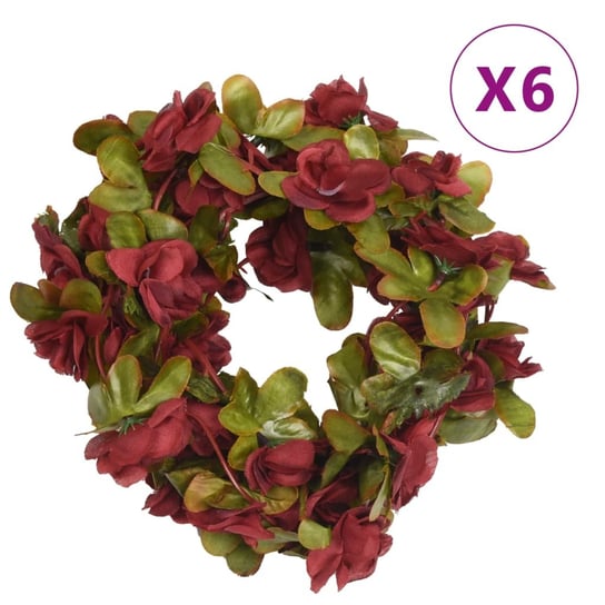 vidaXL Sztuczne girlandy kwiatowe, 6 szt., winna czerwień, 250 cm vidaXL