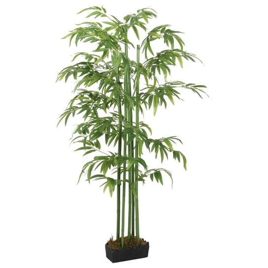 vidaXL Sztuczny bambus, 384 liście, 120 cm, zielony vidaXL